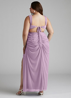 Azazie Jesaphine Bridesmaid Dresses Wisteria Sheath Ruched Mesh Dress image10