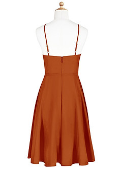 Azazie Alayna Junior Agave A-Line Pleated Chiffon Dress image8