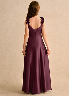 Azazie Rosita Girls Formal 플라워 걸 드레스 A라인 플리츠 매트 새틴 플로어 길이 드레스 image4