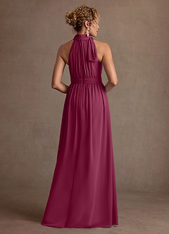 Azazie Antoinette Mother of the Bride Dresses Mulberry A-Line Pleated Chiffon Dress image2