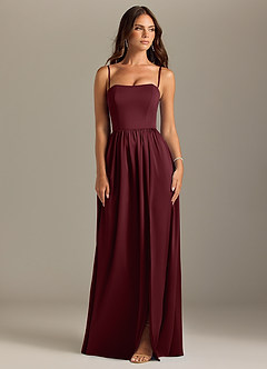 Azazie Calianna Bridesmaid Dresses Cabernet A-Line Off the Shoulder Stretch Satin Convertible Dress image8