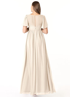 Azazie Verna Maternity Bridesmaid Dresses A-Line V-Neck Ruched Chiffon Floor-Length Dress image2