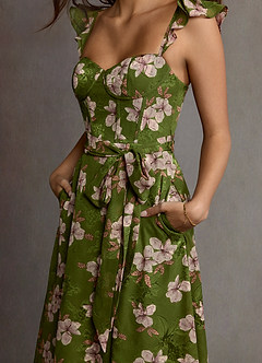 Kelsey Midi Klänning Green Floral image6