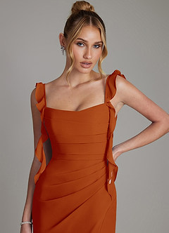Azazie Jessamine Bridesmaid Dresses Paprika Mermaid Corset Chiffon Dress image3