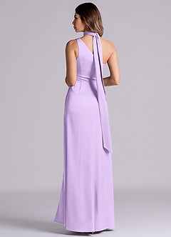 Azazie Philana Bridesmaid Dresses Lilac A-Line One Shoulder Stretch Satin Dress image7