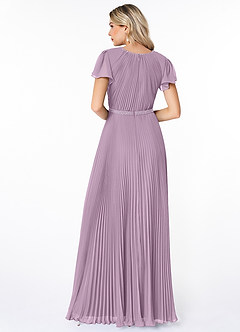 Azazie Kara Modest Bridesmaid Dresses A-Line Pleated Chiffon Floor-Length Dress image2