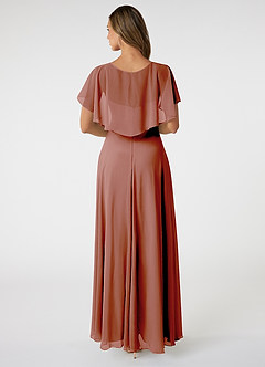 Azazie Jamie Bridesmaid Dresses Cedar Rose A-Line Chiffon Dress image2