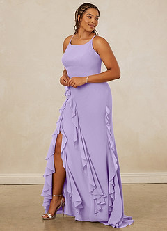 Christian Siriano Bridal for Azazie 1006 Bridesmaid Dresses Lilac Mermaid Ruched Chiffon Dress image11