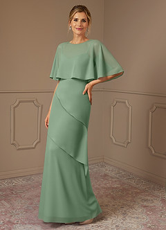 Azazie Bowie Mother of the Bride Dresses Matcha A-Line Chiffon Dress image1