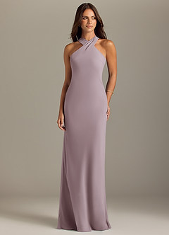 Azazie Doretta Bridesmaid Dresses Dusk Mermaid Pleated Chiffon Dress image1