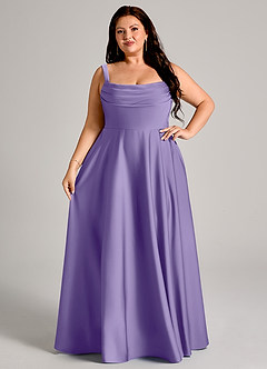 Azazie Shaude Bridesmaid Dresses Tahiti A-Line Pleated Stretch Satin Dress image12