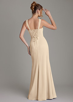 Azazie Agustina Bridesmaid Dresses Champagne Mermaid Corset Chiffon Dress image7
