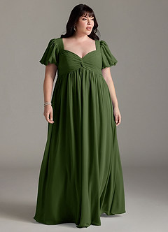 Azazie Madisynn Maternity Bridesmaid Dresses Bow Chiffon Floor-Length Dress image5