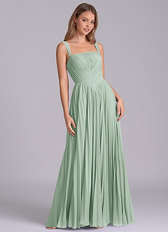 Azazie Mina Bridesmaid Dresses Agave A-Line Pleated Chiffon Dress image5