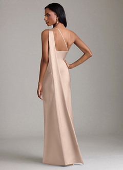 Azazie Juniper Brautjungfernkleider Meerjungfrau-Linie One-Shoulder Stretch-Satin Kleid Englisches Rosa image6