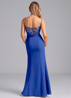 Azazie Wynni Abiti da Damigella Abito Sirena in Chiffon Corsetto Blu Reale image6