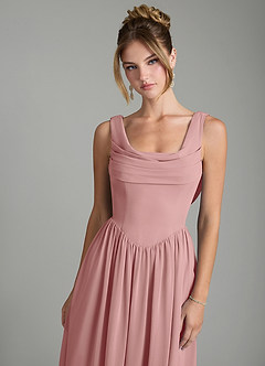 Azazie Novi Bridesmaid Dresses Dusty Rose A-Line Pleated Chiffon Dress image6