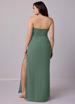 Barbie ♥ Azazie Bridesmaid Dresses Eucalyptus Sheath Strapless Chiffon Convertible Dress image9