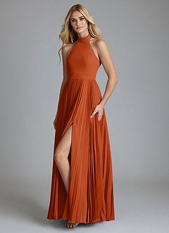 Azazie Keita Final Sale Black A-Line Pleated Chiffon Dress image1