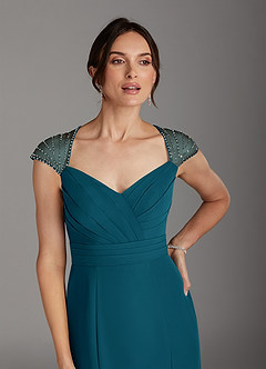 Azazie Blanchett Final Sale Ink Blue Mermaid Sequins Chiffon Dress image7