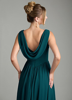 Azazie Novi Bridesmaid Dresses Pine A-Line Pleated Chiffon Dress image2