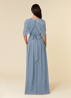 Azazie Olena Mother of the Bride Dresses Dusty Blue A-Line Sequins Chiffon Dress image2