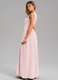 Azazie Phaedra Bridesmaid Dresses Blushing Pink A-Line One Shoulder Chiffon Dress image6