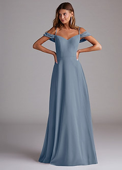 Azazie Marley Bridesmaid Dresses Twilight A-Line Off the Shoulder Chiffon Convertible Dress image4
