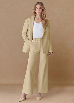 front Amelia Champagne Refined Weave Performance Oversized 2-Piece Suit