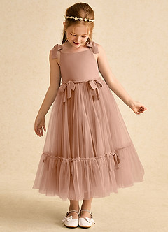 Azazie Jaci Sukienki dla dziewczynek sypiących kwiaty Linia A Pasek spaghetti Szyfon Długość kostki Sukienka image6