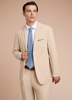front Owen Tan Lightweight Tailored Suit Jacket
