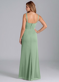 Azazie Micky Brudtärnklänningar Klänning av A-Linje i Maska Plisserad Matcha image6