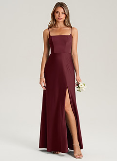 Azazie Lidia Brautjungfernkleider Meerjungfrau-Linie Seitliche Cut-Outs Stretch-Satin Kleid Cabernetrot image5