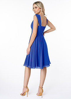 Azazie Angie Brautjungfernkleider A-Linie Korsett Chiffon Kleid Königsblau image5