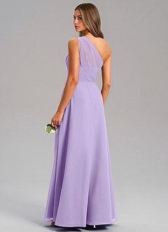 Azazie Phaedra Bridesmaid Dresses Lilac A-Line One Shoulder Chiffon Dress image7