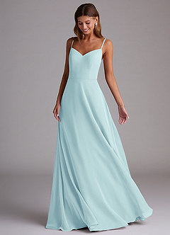 Azazie Marley Bridesmaid Dresses Sea Glass A-Line Off the Shoulder Chiffon Convertible Dress image5
