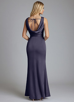 Azazie Tallie Bridesmaid Dresses Stormy Mermaid Pleated Stretch Satin Dress image6