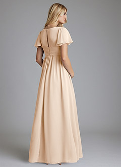 Azazie Verna Maternity Bridesmaid Dresses A-Line V-Neck Ruched Chiffon Floor-Length Dress image2