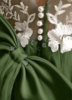 Azazie Mixie Sukienki dla dziewczynek sypiących kwiaty Suknia balowa Koronka Sznurówka Długość kostki Sukienka image8