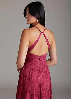 Azazie Davis Brudtärnklänningar Klänning av A-Line i Blommig Utbrändhet Plisserad Bourgogne image6