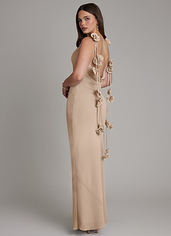 Azazie Kalico Bridesmaid Dresses Taupe Mermaid Pleated Chiffon Dress image8