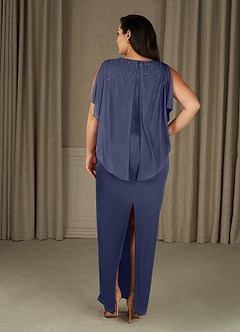 Azazie Aspyn Final Sale Stormy Sheath Beaded Mesh Dress image12