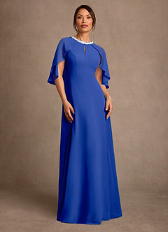 Azazie Winnifred Suknie dla Matki Panny Młodej Linia A Zroszony Szyfon Długość podłogi Sukienka image1