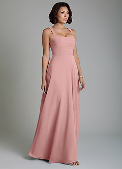Azazie Azaria Bridesmaid Dresses Dusty Rose A-Line Corset Chiffon Dress image4