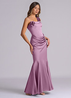Azazie Inara Brautjungfernkleider Meerjungfrau-Linie Plissee Stretch-Satin Kleid Blauregen image5