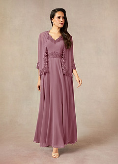 Azazie Devana Mother of the Bride Dresses Vintage Mauve A-Line Sequins Chiffon Dress image1