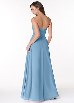 Azazie Arabella Allure Robes de demoiselle d'honneur Robe Trapèze Convertible en Mousseline de soie Encolure en Forme de Cœur Acier Bleuté image2