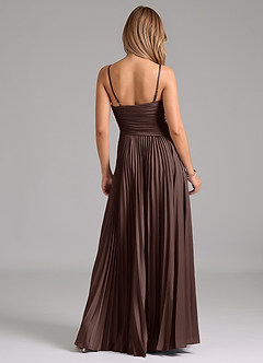 Azazie Vini Abiti da Damigella Abito A-Line in Raso Elasticizzato Plissettato Ganache image6