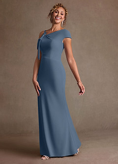 Azazie Rachael Final Sale Twilight Sheath Off the Shoulder Stretch Crepe Dress image4
