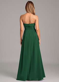 Azazie Lucienne Bridesmaid Dresses Dark Green A-Line Strapless Chiffon Convertible Dress image5